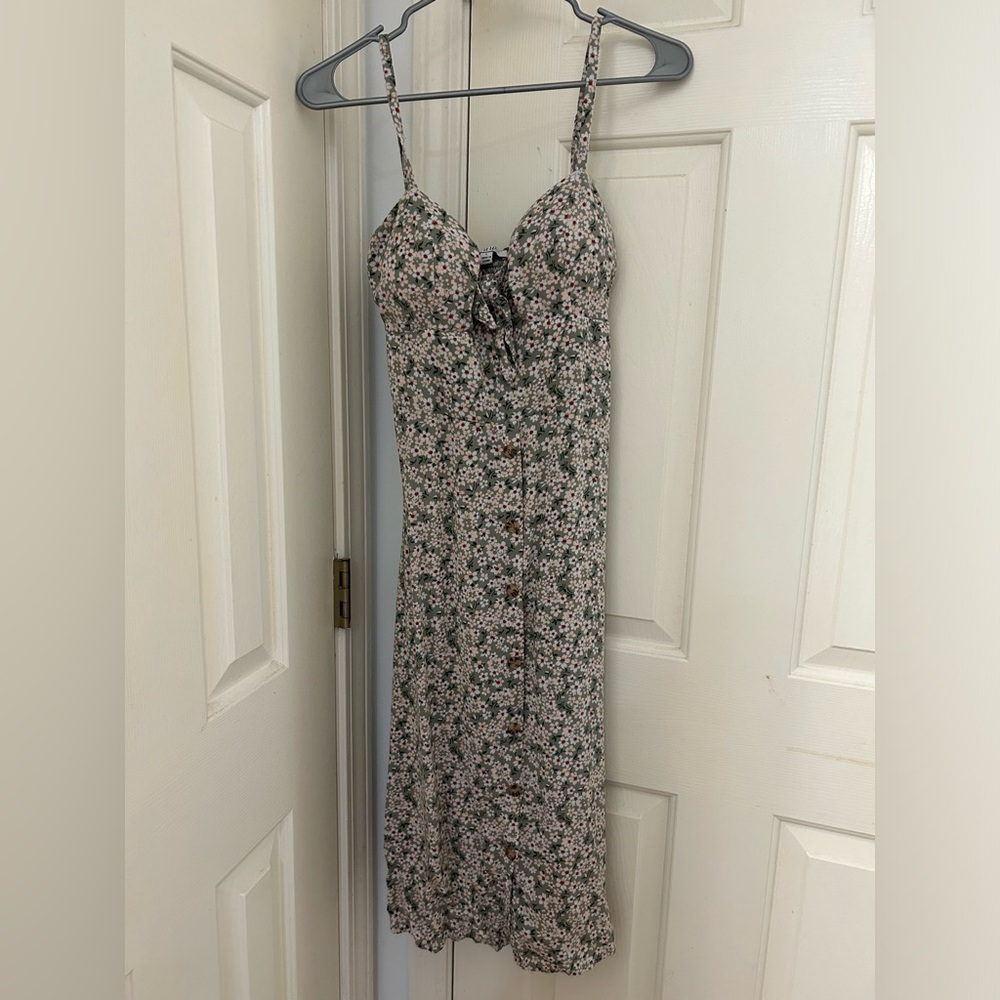 AUW Floral Print Maxi Dress with Spaghetti Straps